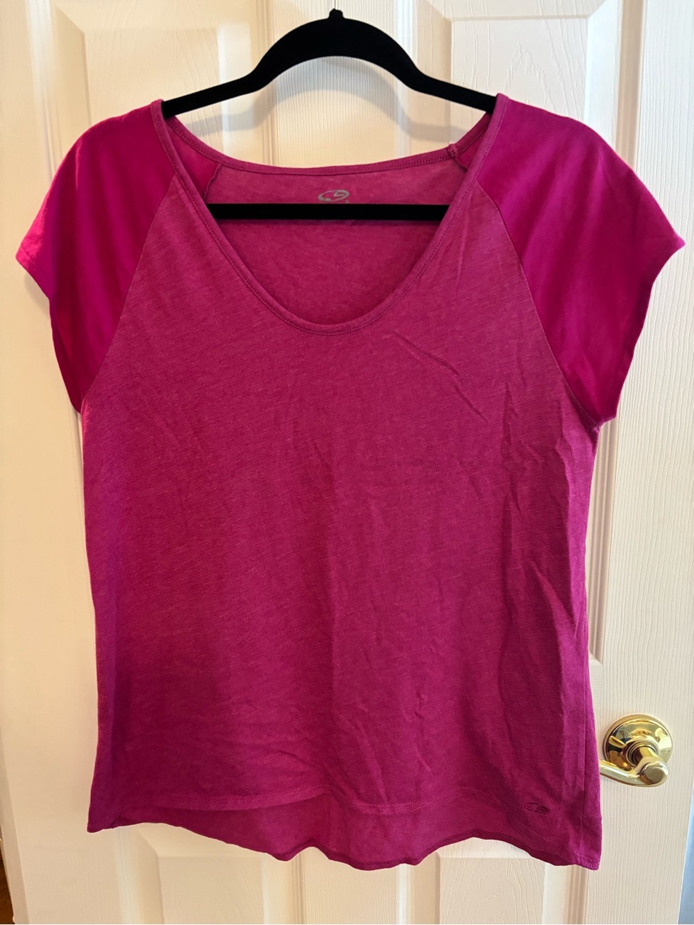 Champion Women's Raglan Scoop Neck Short Sleeve Top - Magenta